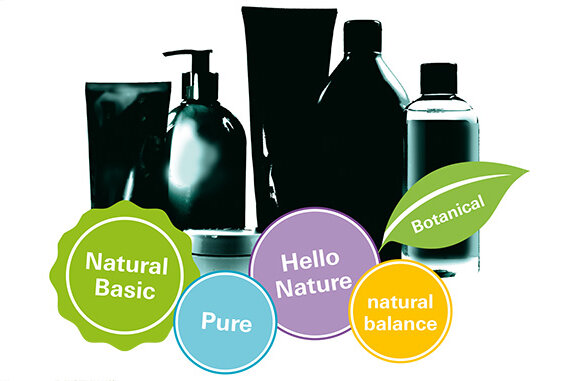 Screenshot of Stiftung Warentest webpage which shows generic labels like 'natural basic', 'pure' and 'botanical'.