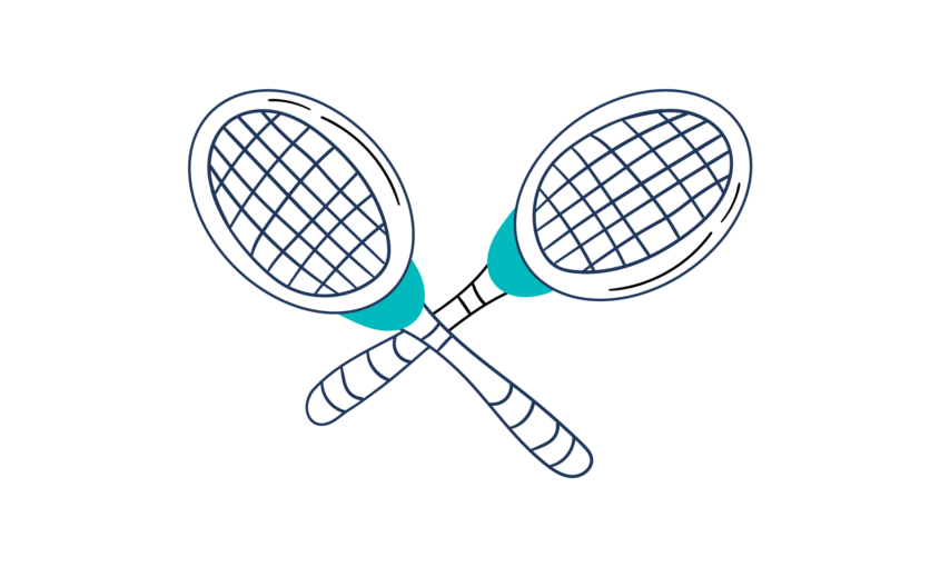 Illustration of two tennis rackets
